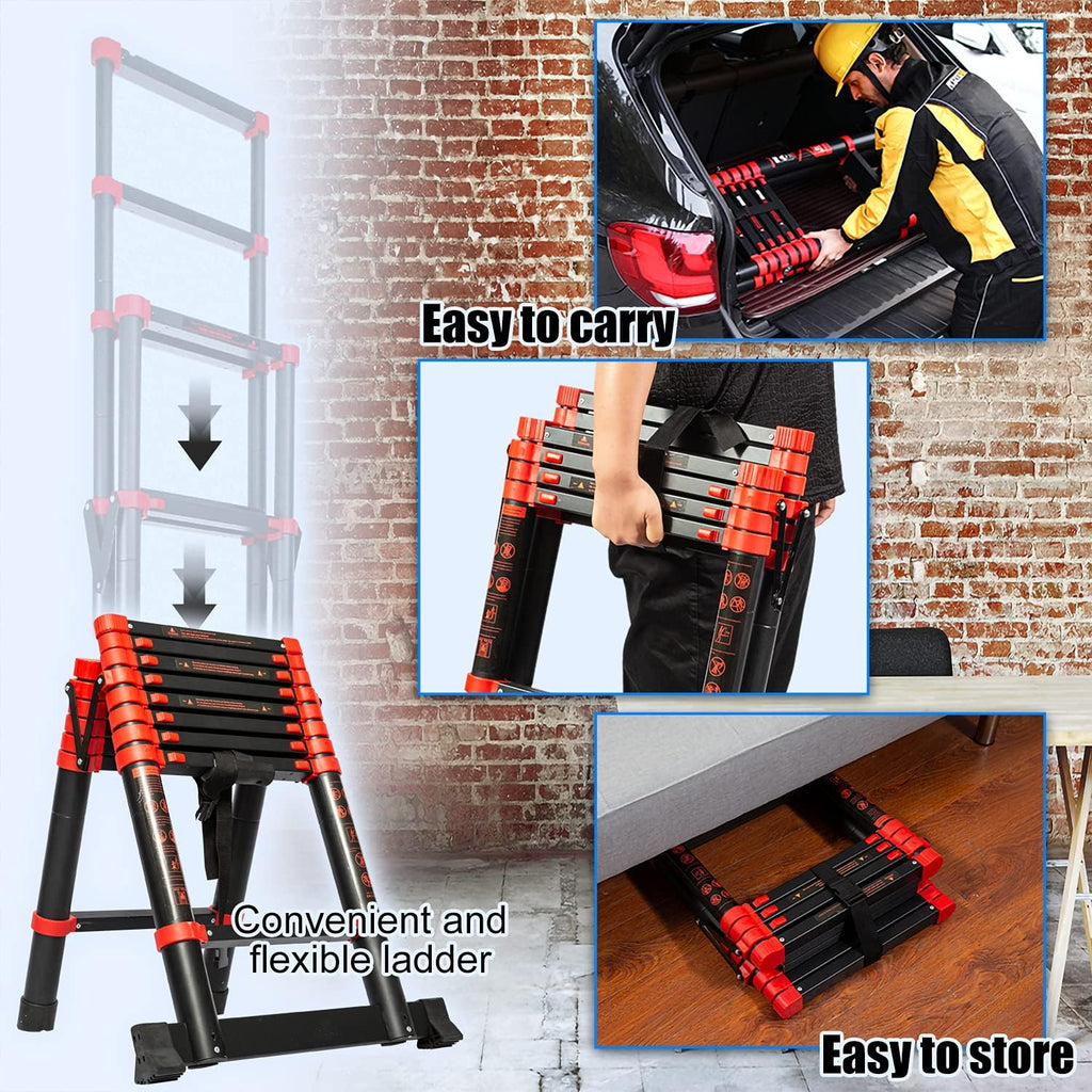 Telescopic Ladder 7+9 Aluminum A-Frame Extension Ladder, 330 Pound Capacity P72087
