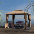 10x12 Gazebo Soft Top Canopy Tent with Mosquito Netting Q916
