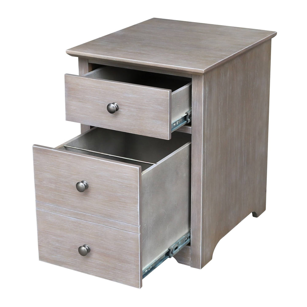 Washed Gray Taupe Two Drawer File Cabinet J971788