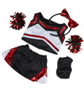 Metallic Red & Black Cheerleader Teddy Bear Clothes Outfit W38066