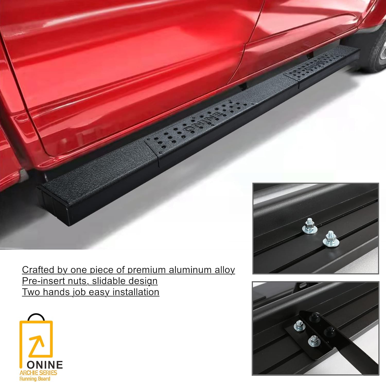 6" Texture Black Side Step Nerf Bar F34582