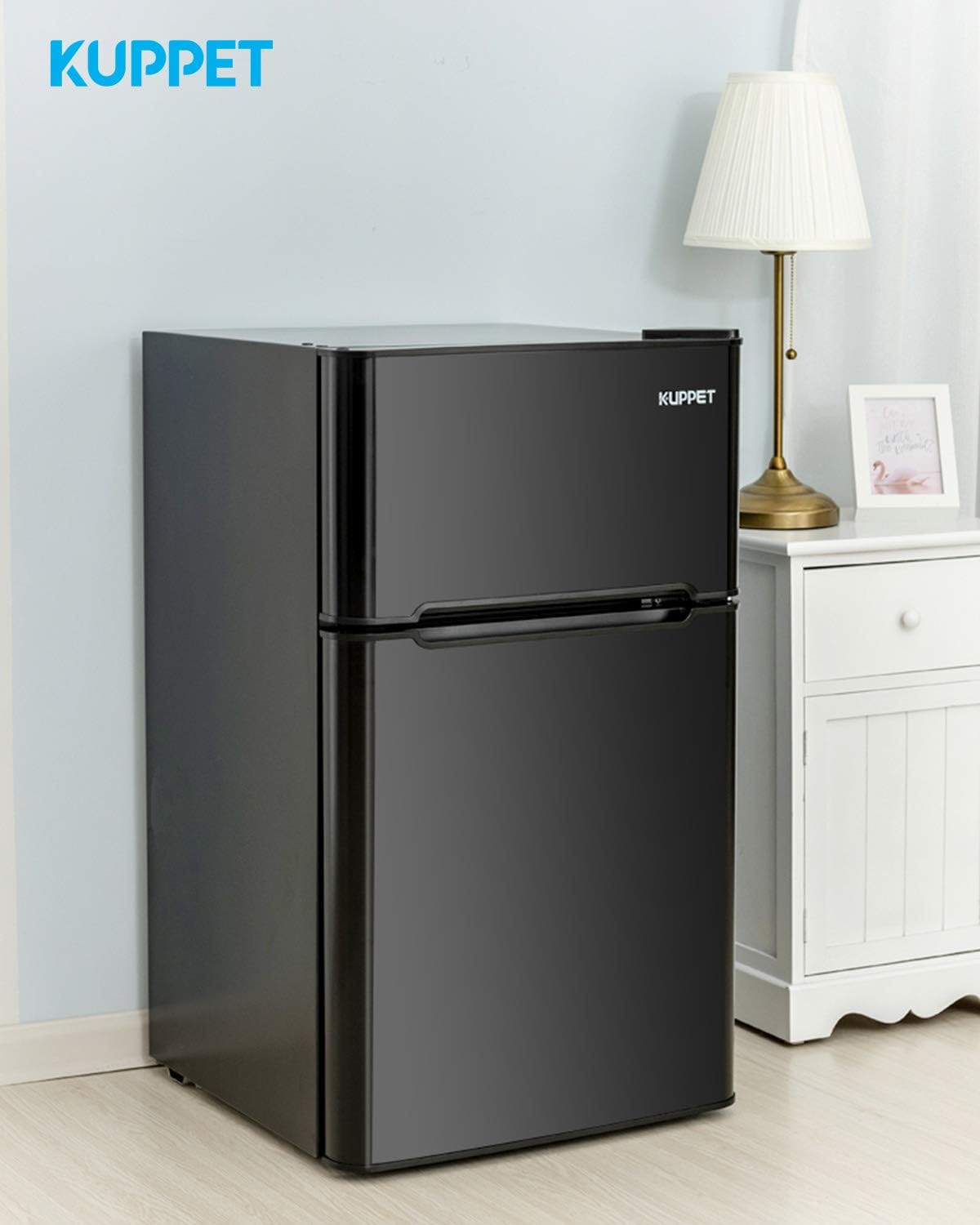Black Double Door Mini Refrigerator 3.2 Cu.Ft C402