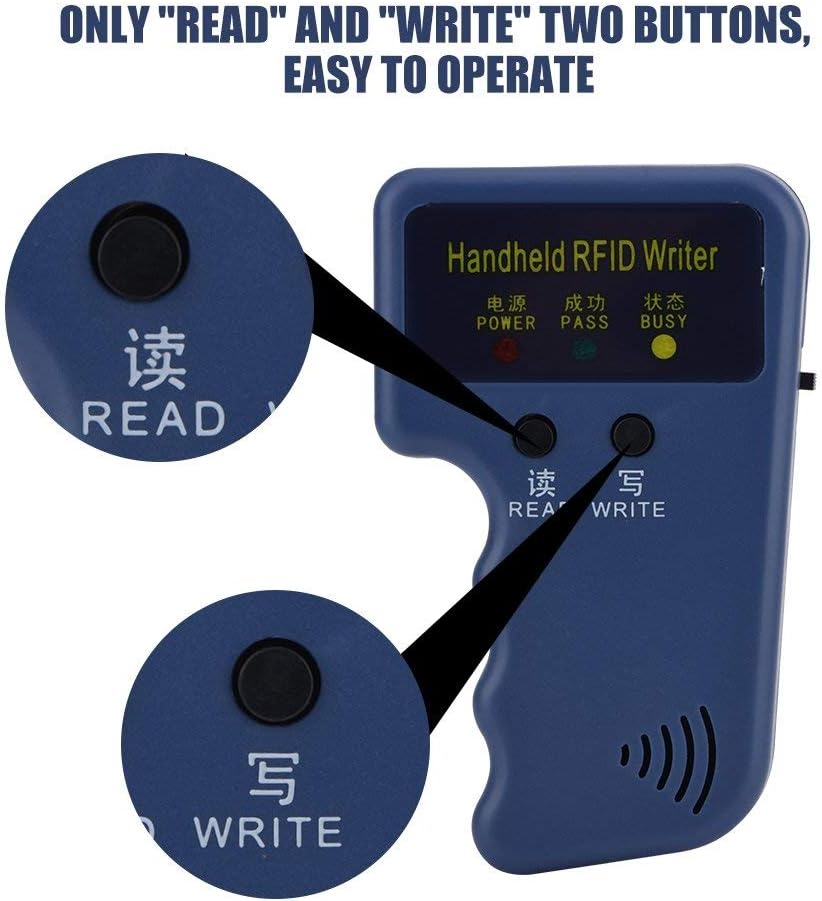 125KHz RFID Card Copier Reader Writer Duplicator with 6 Tags and 6 Cards B533742