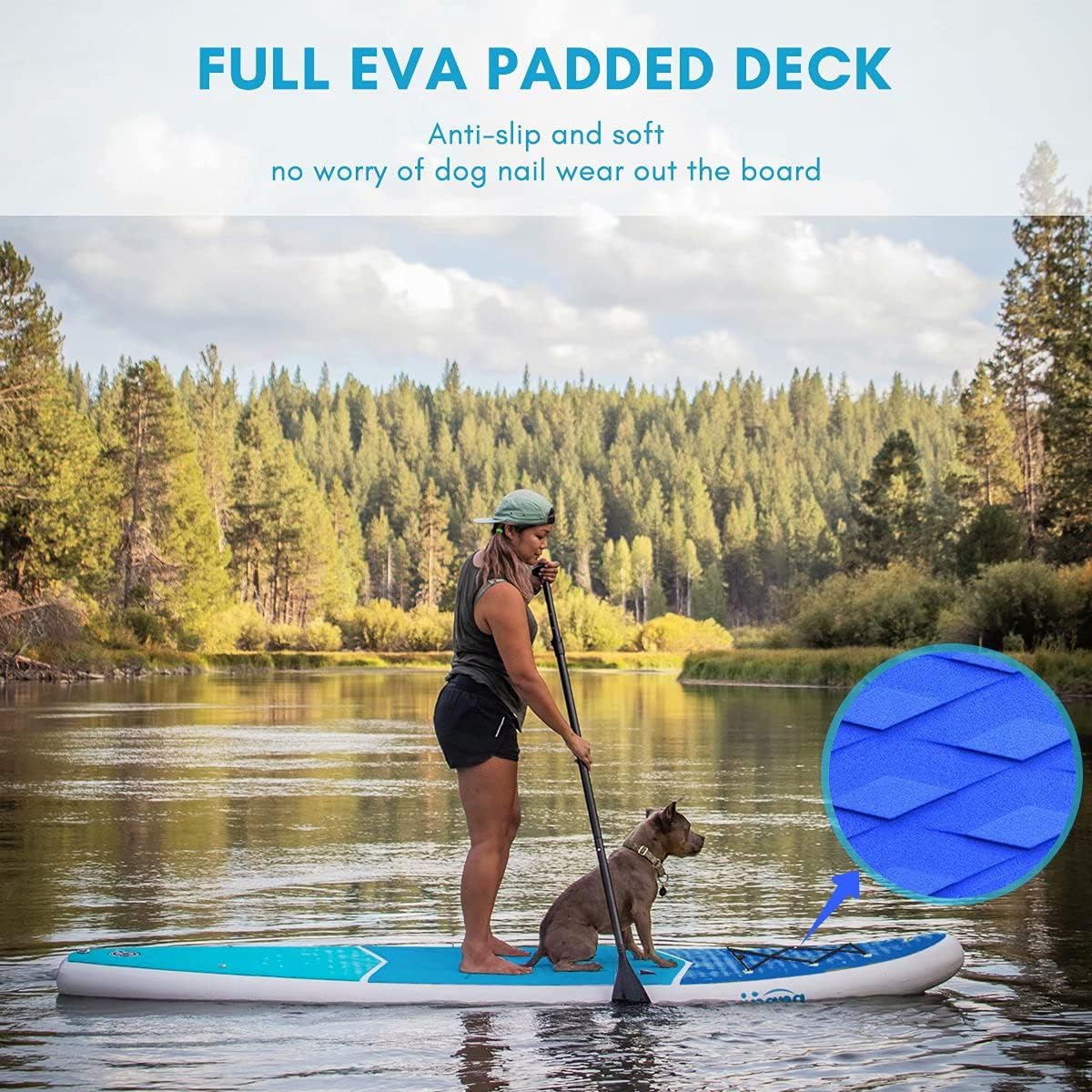 Inflatable Paddle Board 10FT Stand Up Paddleboard with Kayak Seat Non-Slip Deck S341600