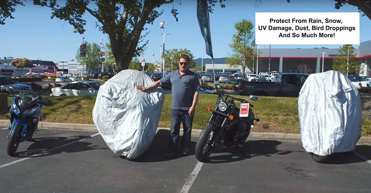 Motorcycle Cover with Reinforced Securing Straps and Storage Bag G972