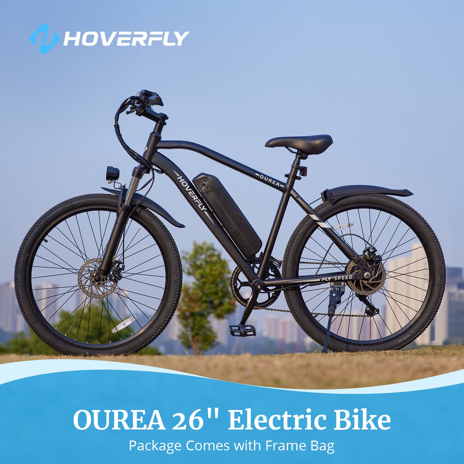 26" Electric Bike with Rechargeable Battery, Black B868877