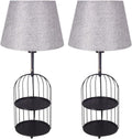 White 27 Inch Tall Birdcage Base Table Lamp Set of 2 E10321