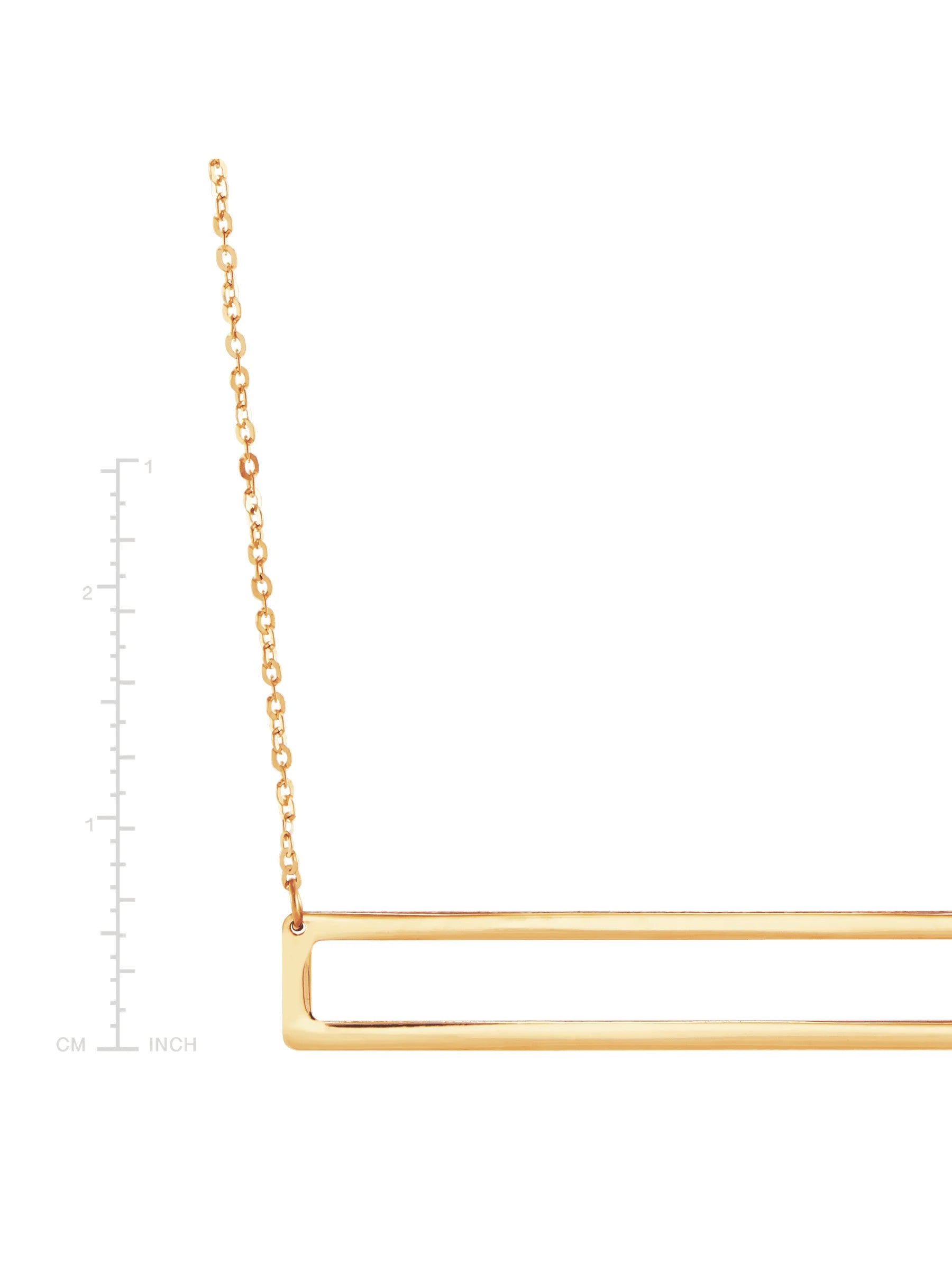 Rectangular Bars Pendant Necklace in 14kt Yellow Gold, 18" L2072