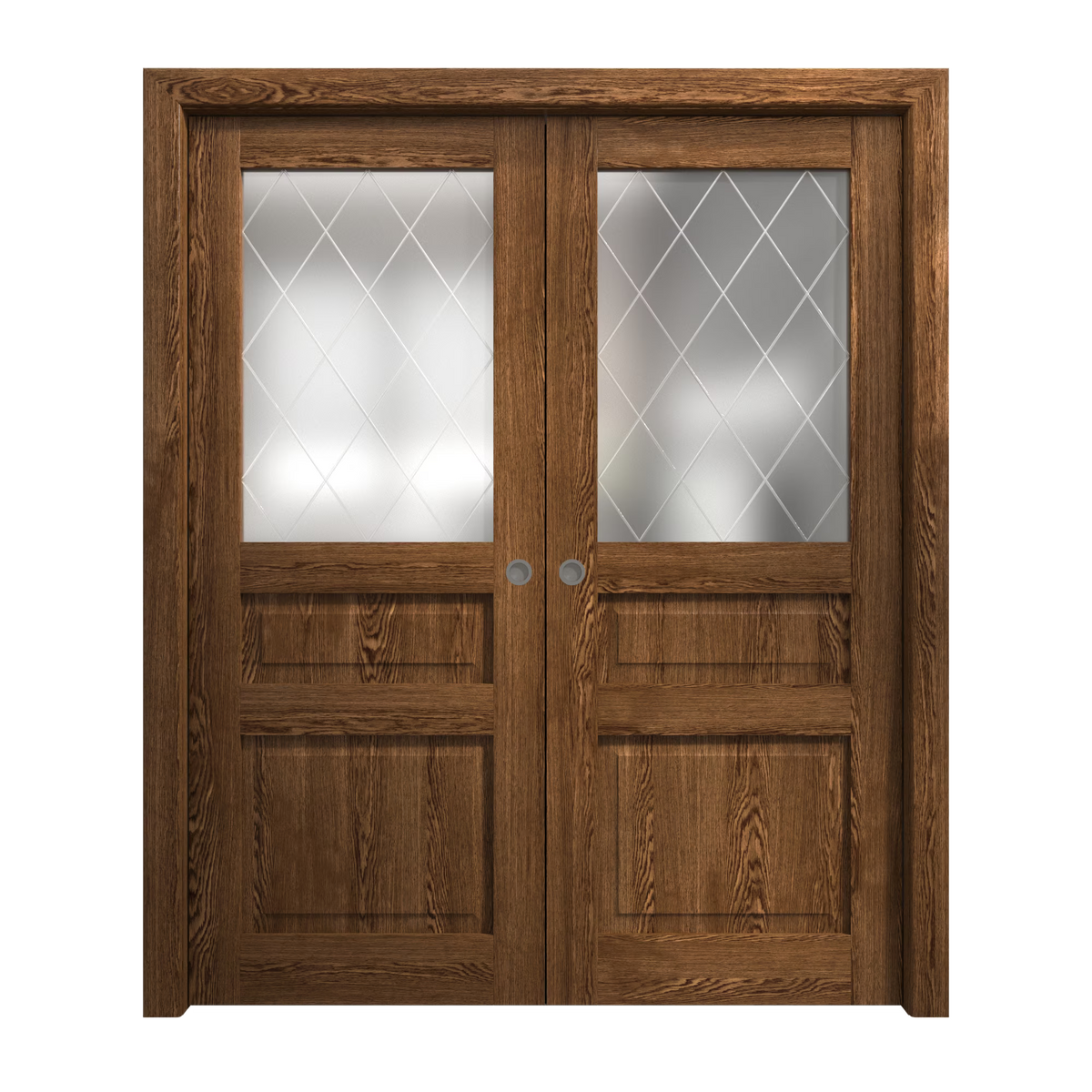 Solid Wood Sliding French Double Pocket Doors 36 x 80 inches I406