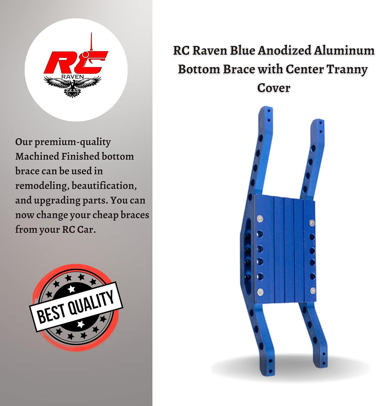 Blue Anodized Aluminum Bottom Chassis Braces for Tmaxx Classic 2.5 or 1.5, Pack of 2 W996949