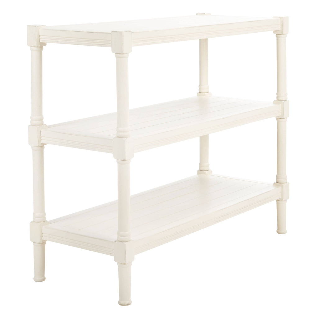 Distressed White 3-Shelf Console Table S129405