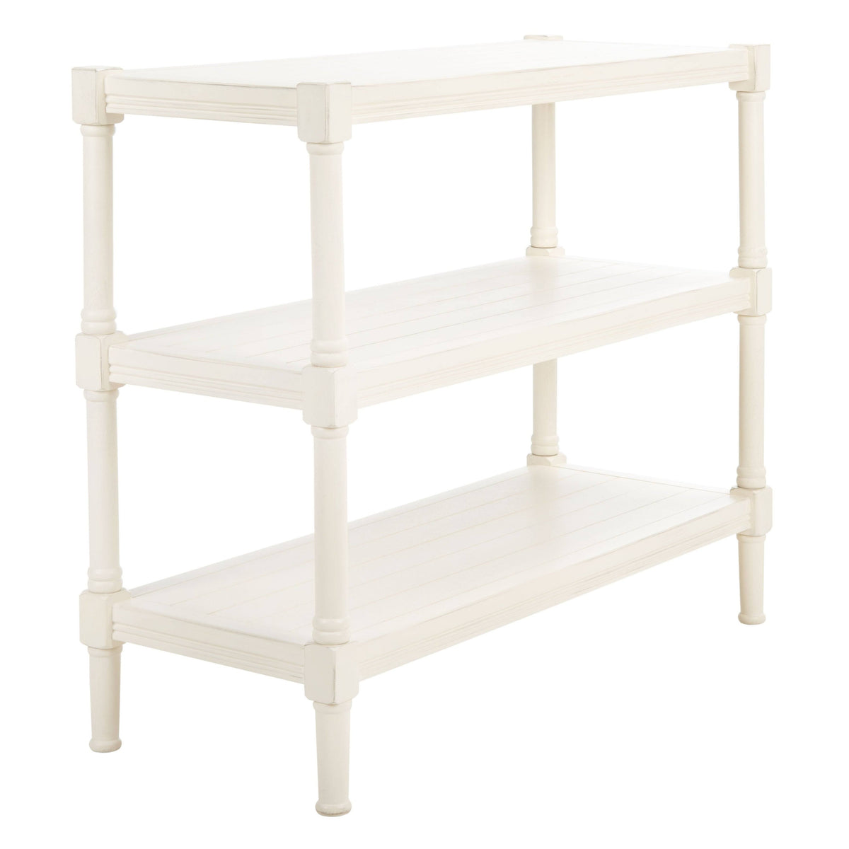 Distressed White 3-Shelf Console Table S129405