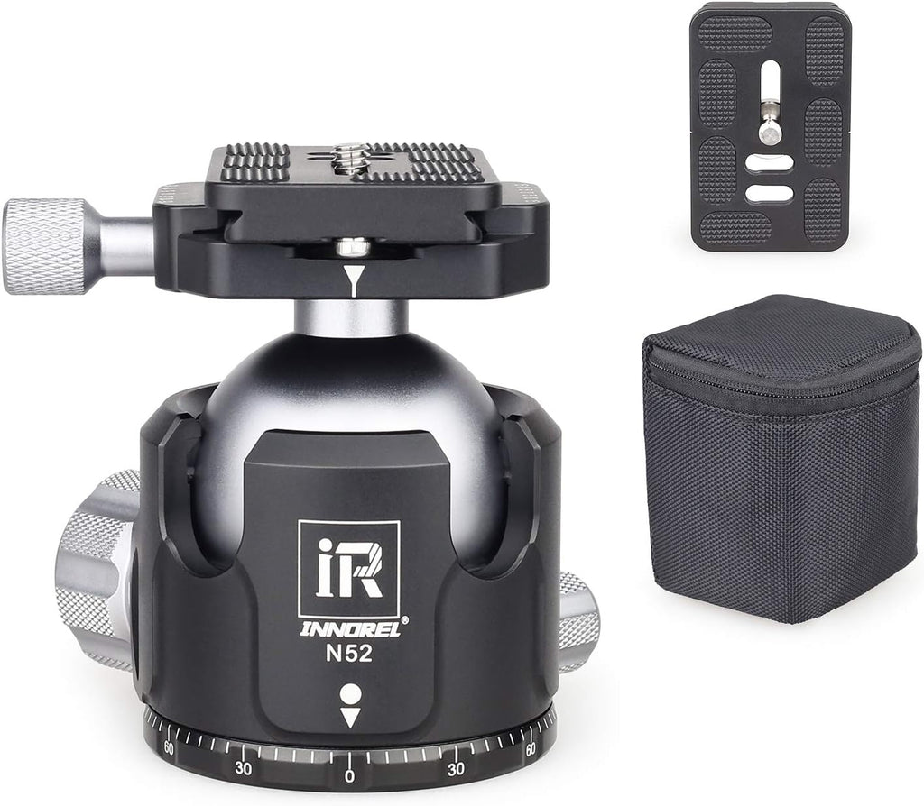 52MM All Metal Camera Ball Head with Two 1/4 Quick Release Plates H186839