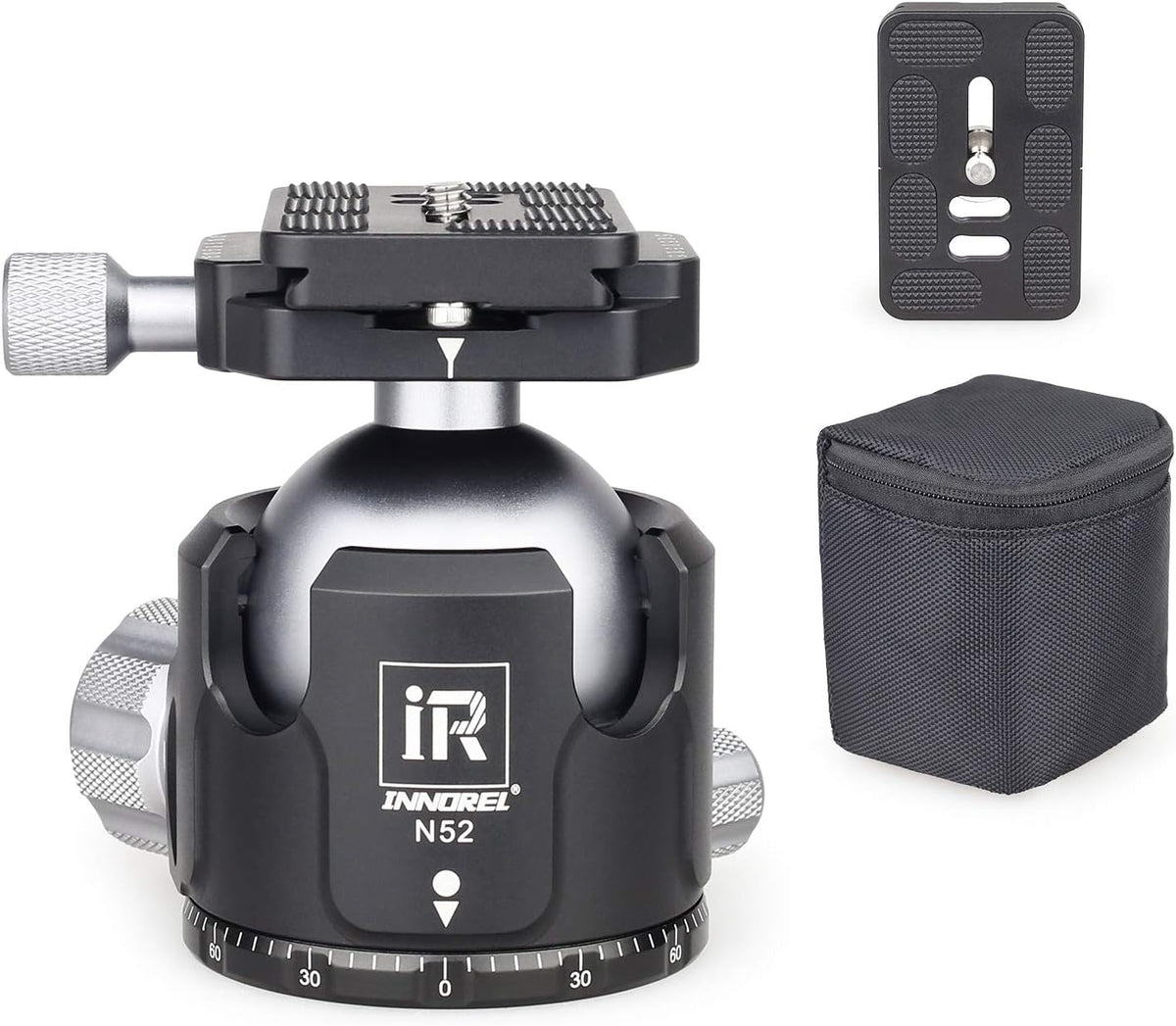 52MM All Metal Camera Ball Head with Two 1/4 Quick Release Plates H186839