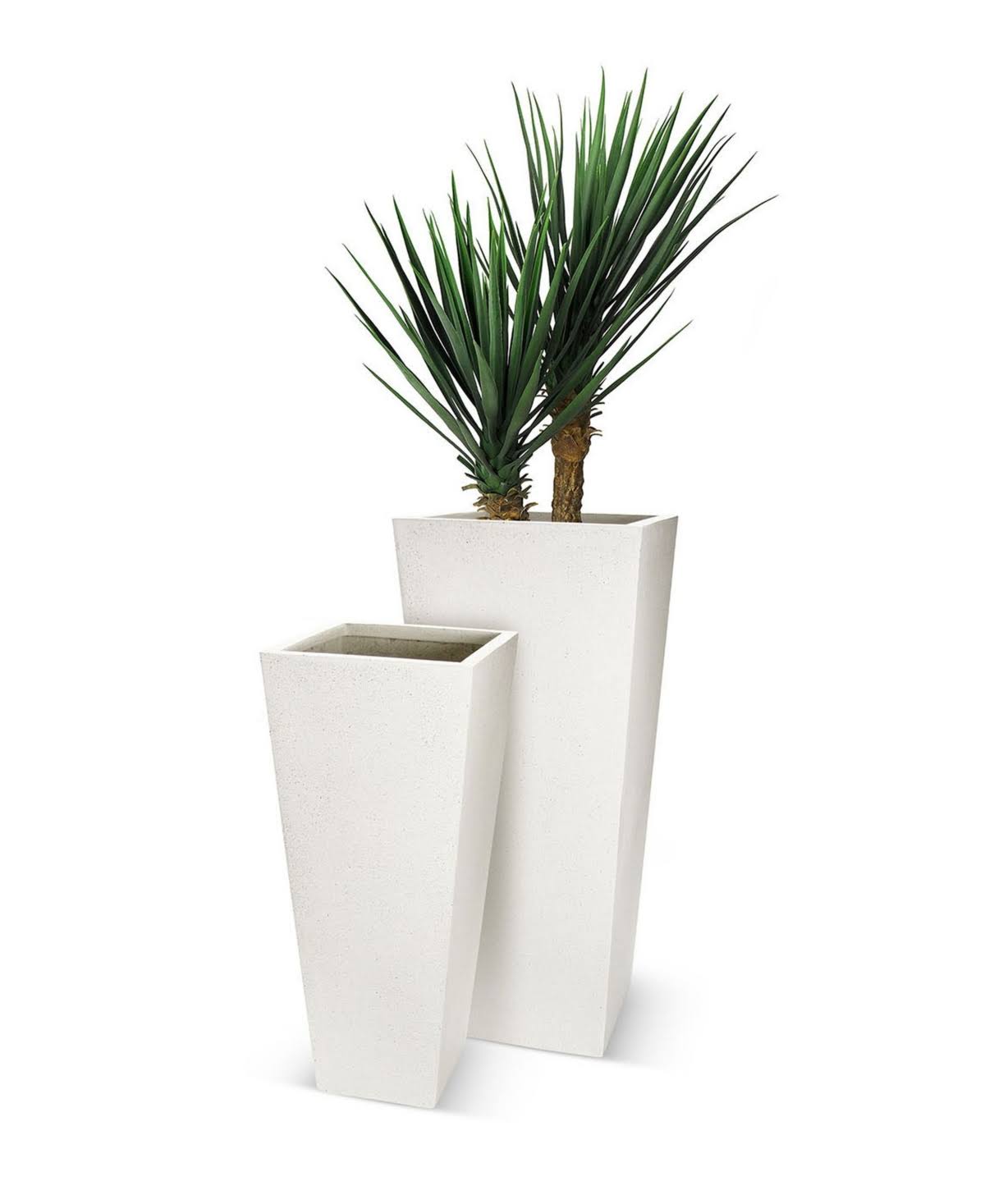 White Tapered Fiberstone Pot W540