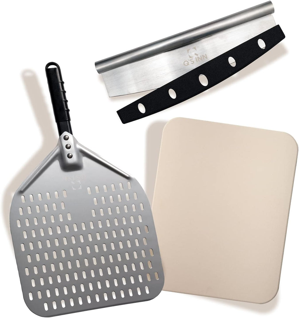 Perforated Pizza Peel 12x14 Inch Anodized Aluminum Pizza Paddle, Pack of 2 L7627