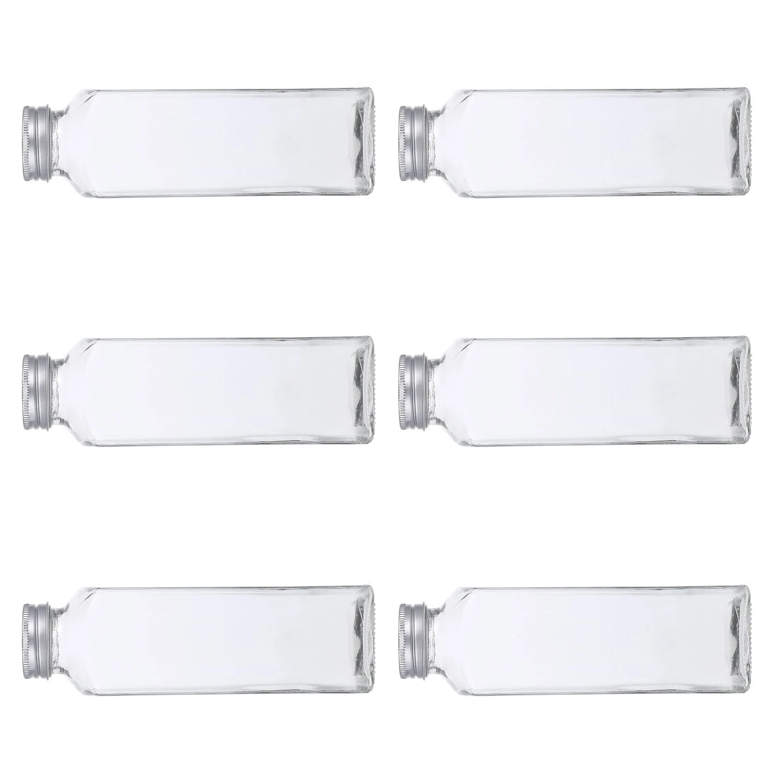 6 Pcs Glass Storage Bottles with Lid Y480775