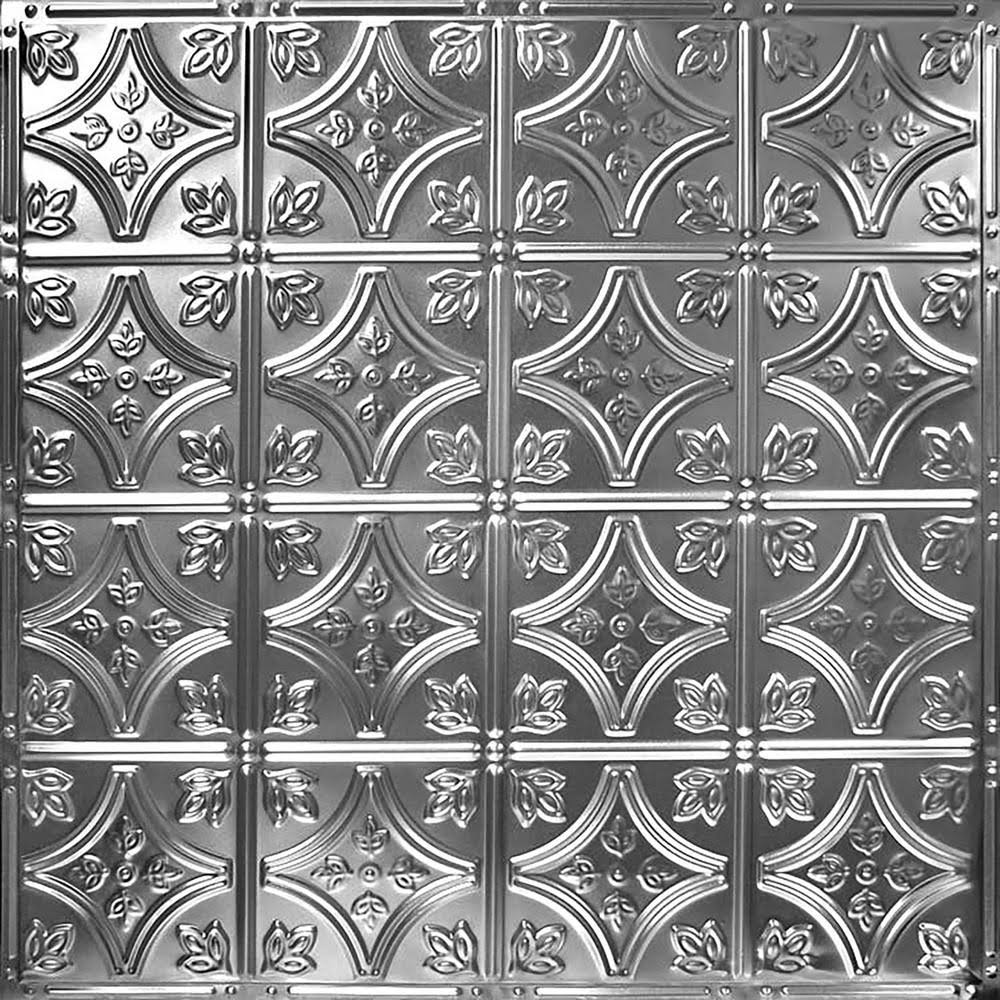 24-in x 24-in Brushed Satin Nickel Backsplash Panels X683552