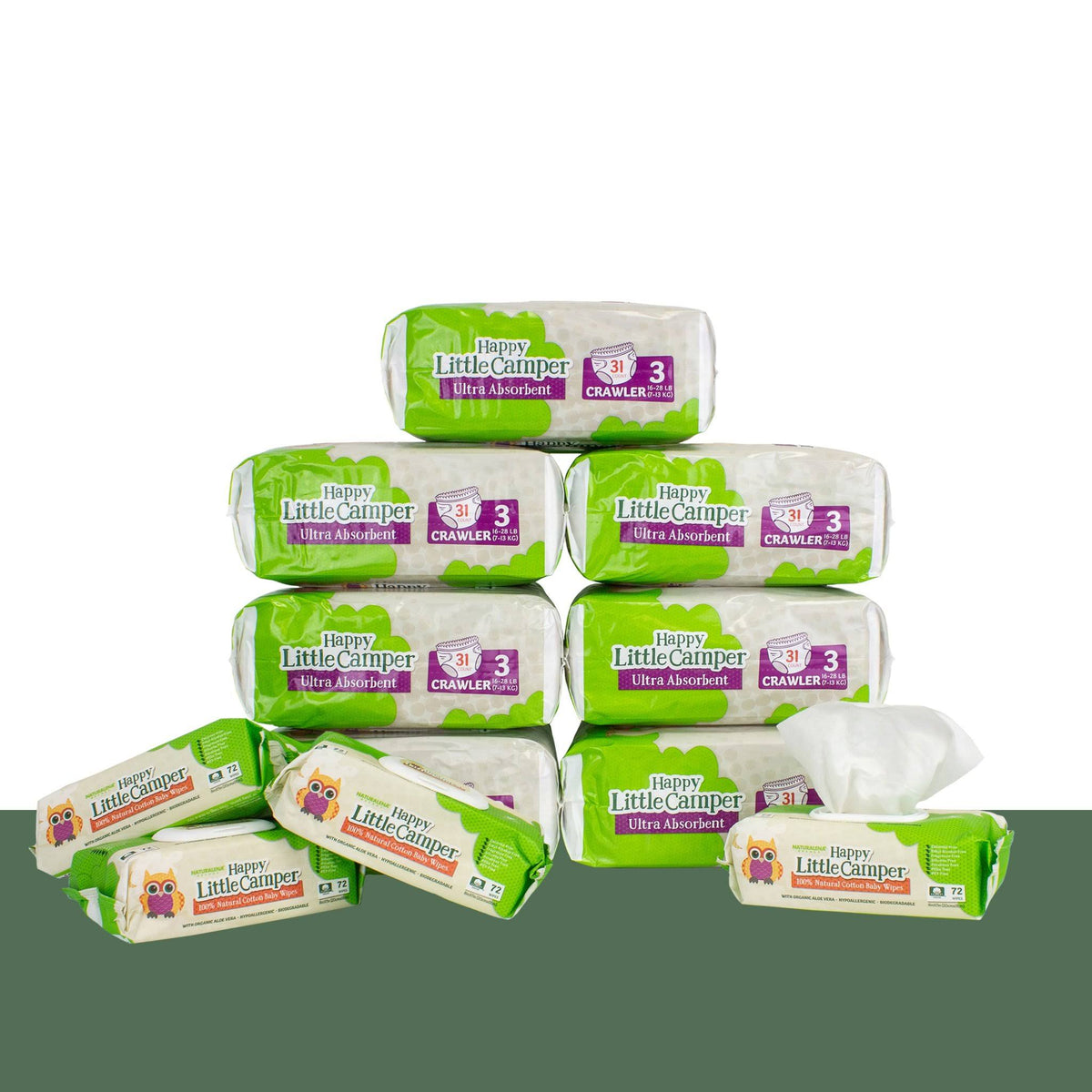 Natural Diapers, Flushable Wipes, Monthly Pack, Size 5, 136 Count X19309