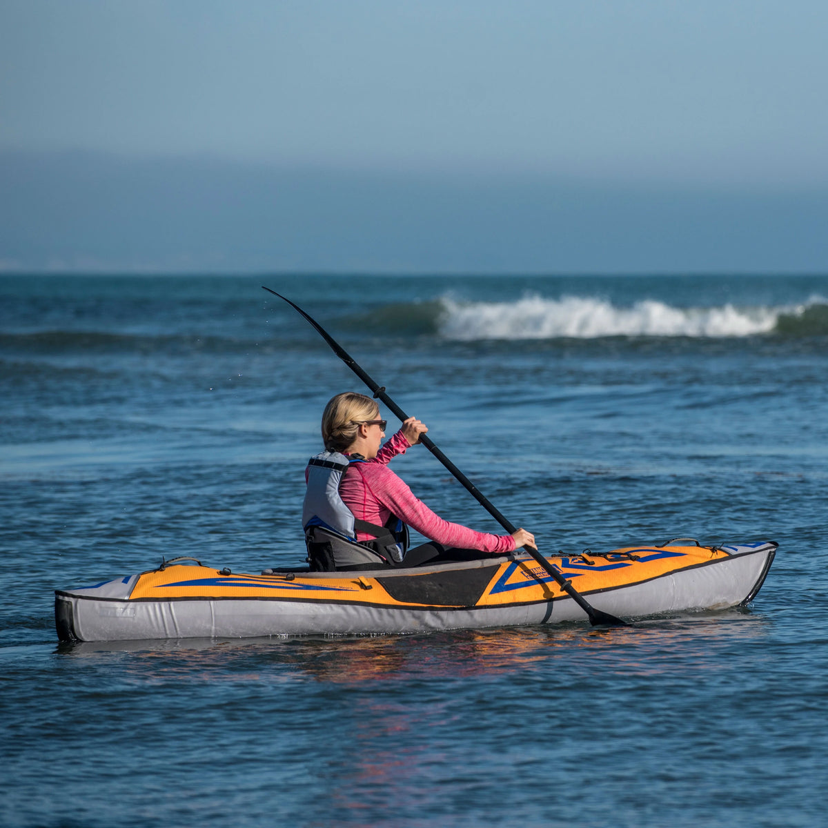 Inflatable Kayak with Pump - 10 ft - Orange H423