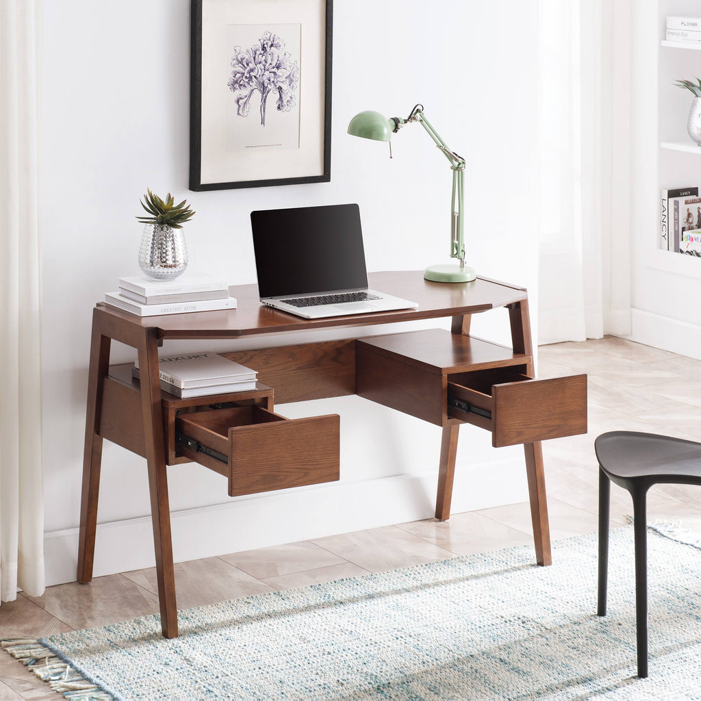 White Writing Desk with Storage K747