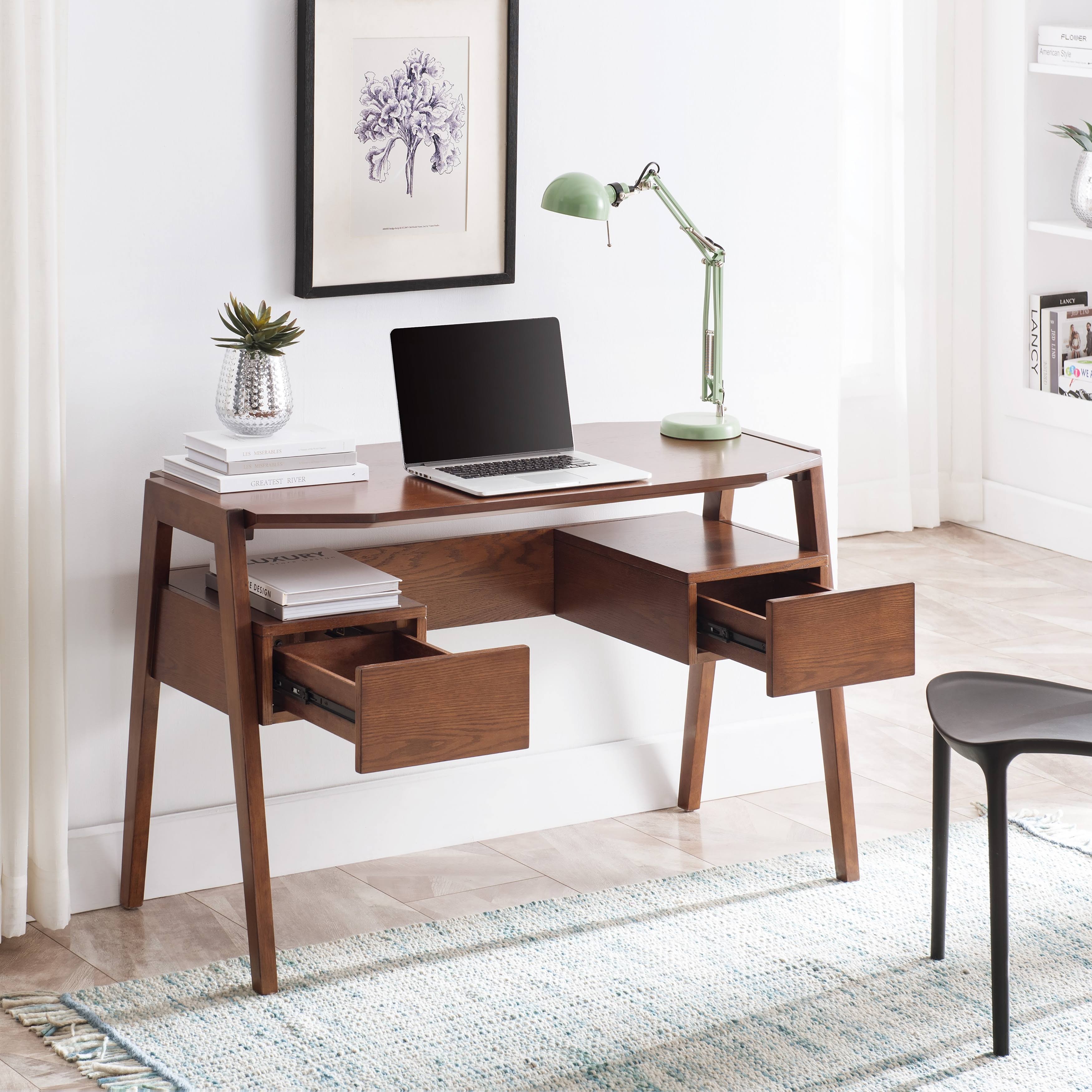 White Writing Desk with Storage K747