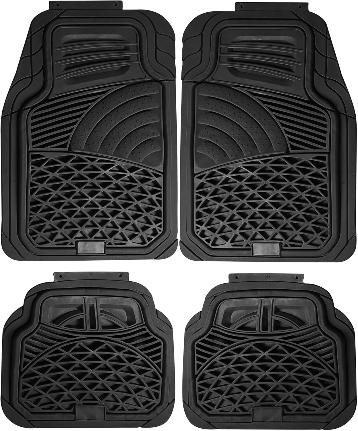 Black 4 Piece All-Weather Rubber Car Mats V474232