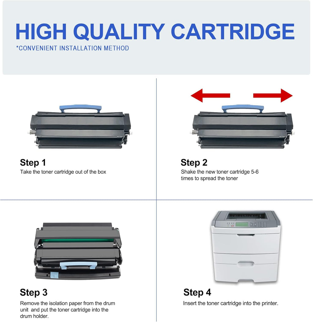 4 Black Remanufactured Toner Cartridge for Lexmark Printer C53996