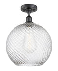 Matte Black 1 Light Semi-Flush Mount S726