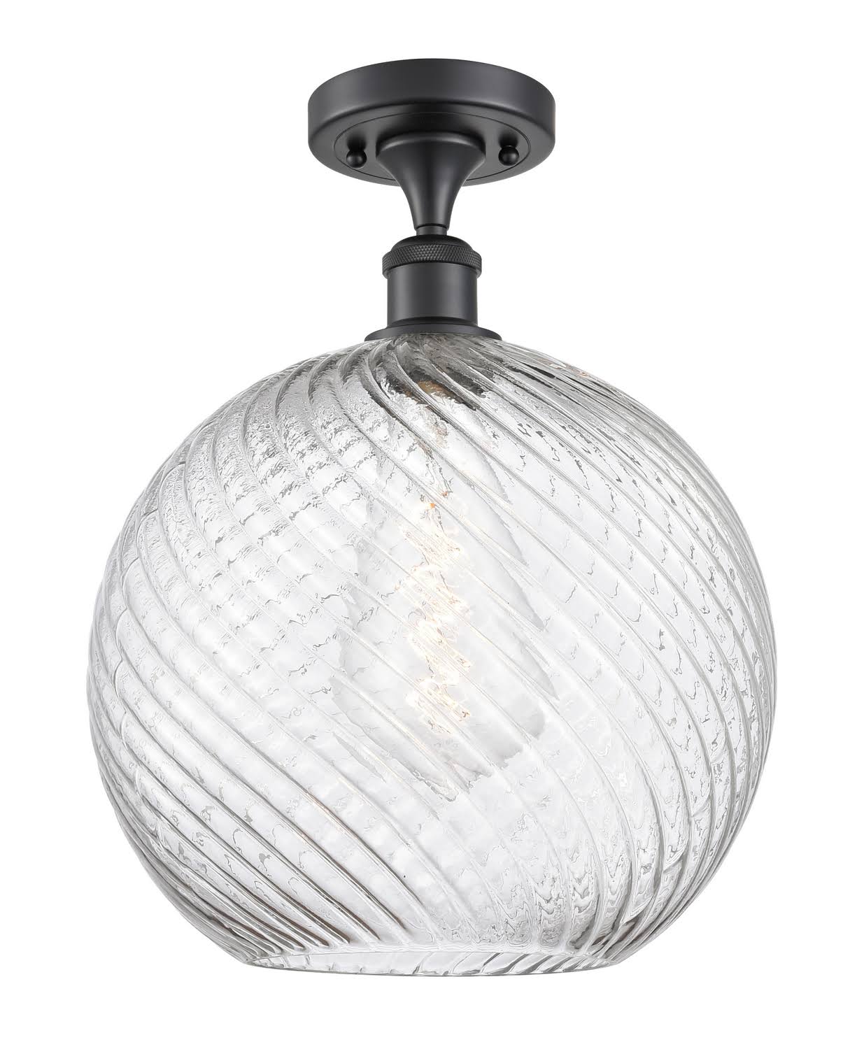 Matte Black 1 Light Semi-Flush Mount S726