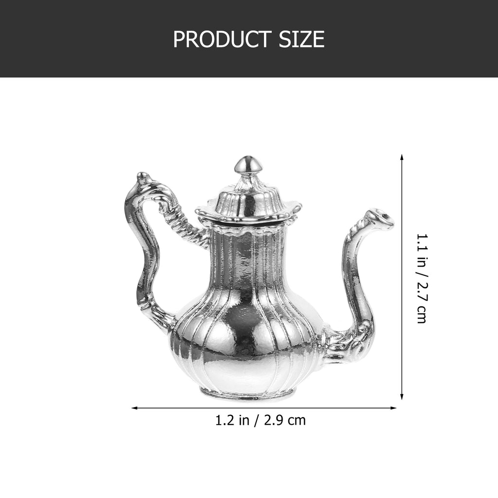 Metal Mini Tea Kettle Dollhouse Accessories Simulation Teapot Play Toy A650903