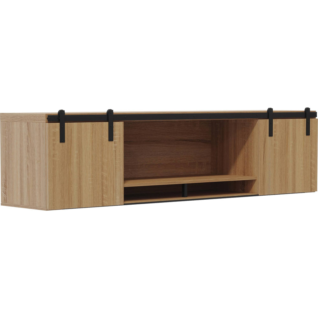 Wall-Mounted Hutch with Wood Doors F4197