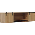 Wall-Mounted Hutch with Wood Doors F4197