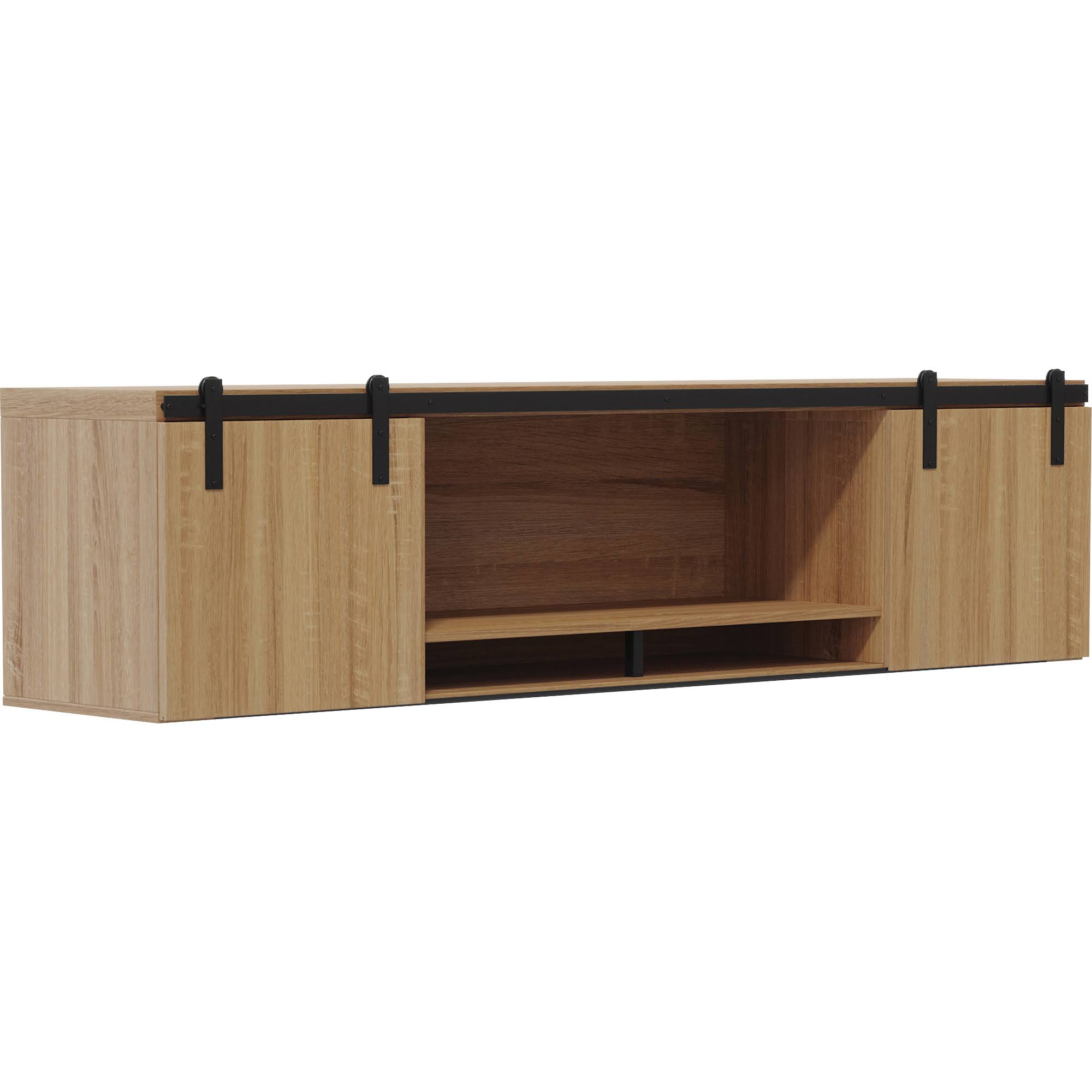 Wall-Mounted Hutch with Wood Doors F4197