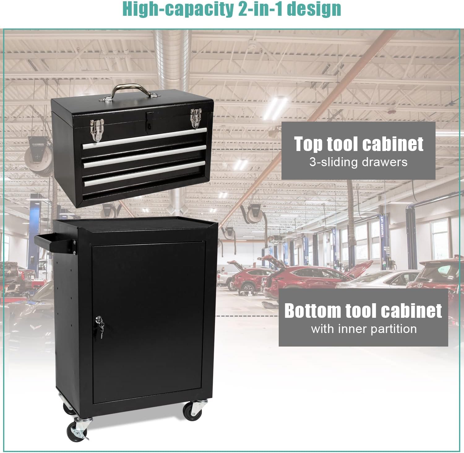 Rolling Tool Chest with Detachable Tool Box G238694