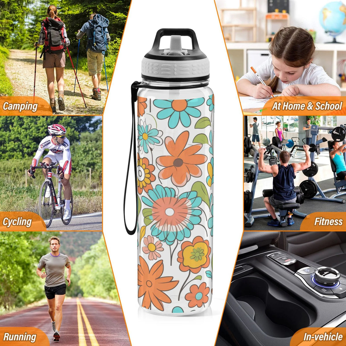 Clear 32oz Tritan Water Bottle with Straw X92412