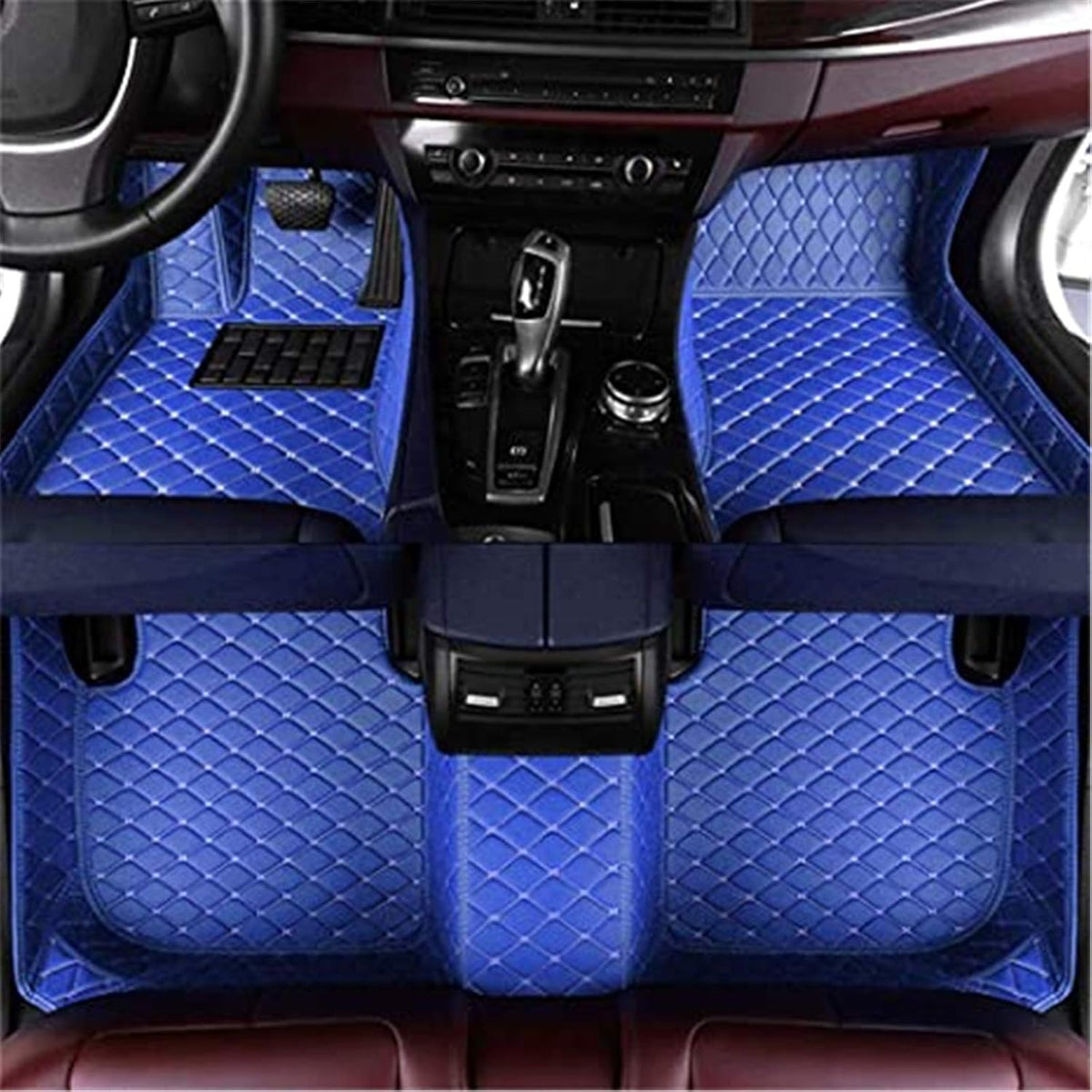 Purple Leather Full Car Floor Mats with Cargo Mat T726528