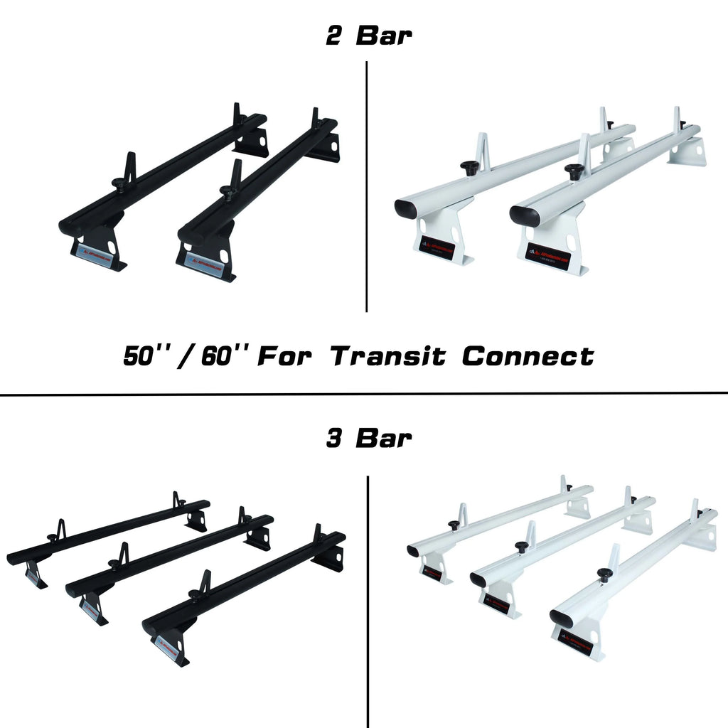 Aluminum 2 Bar Utility Drilling Van Roof Rack System with Ladder Stopper Gloss White R6408