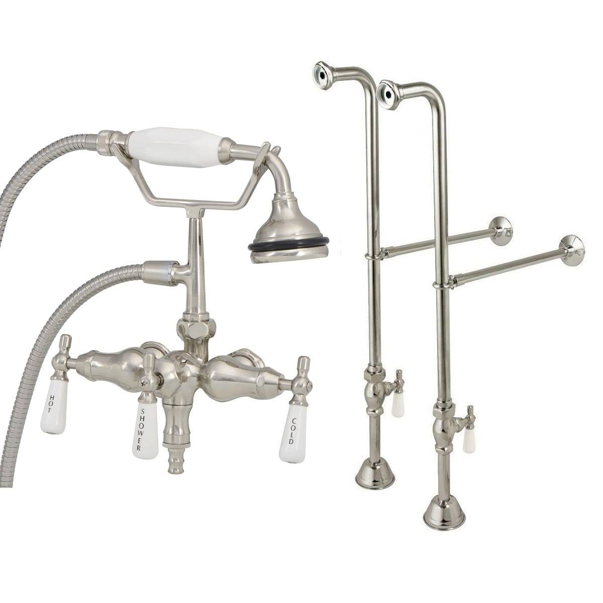 Brushed Nickel Clawfoot Tub Faucet with Handshower R79143