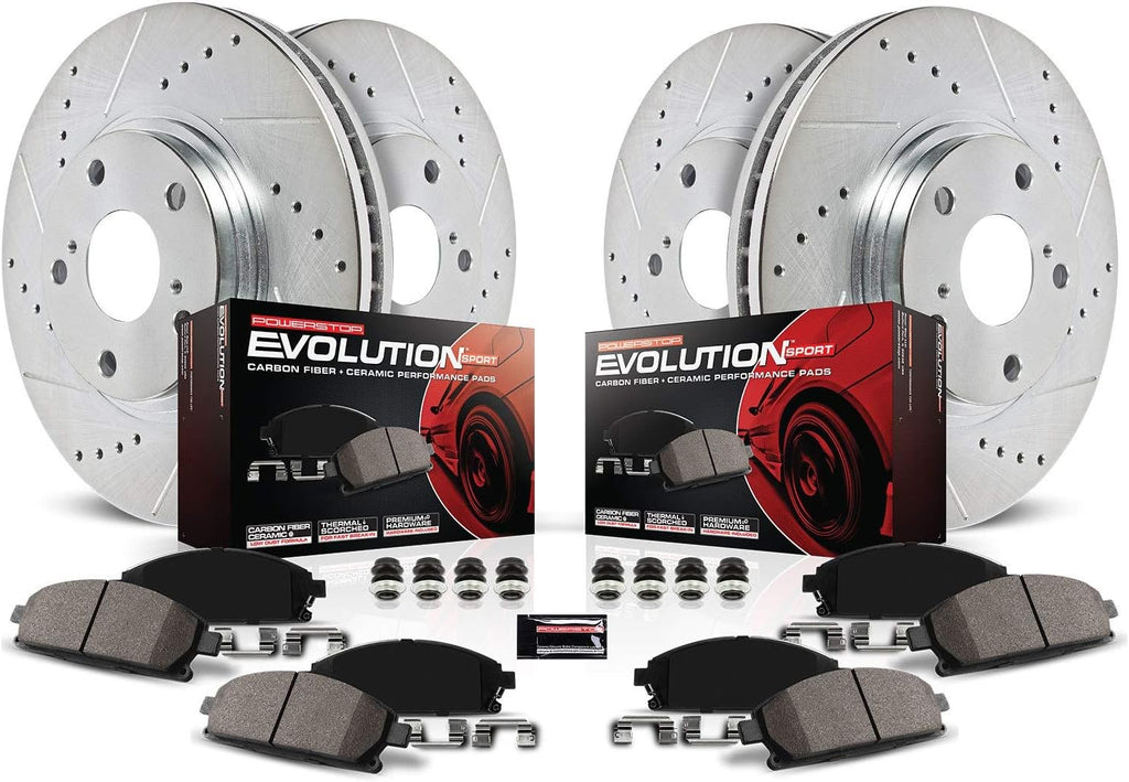 Z23 Carbon Fiber Brake Pads with Drilled & Slotted Brake Rotors Kit C550249