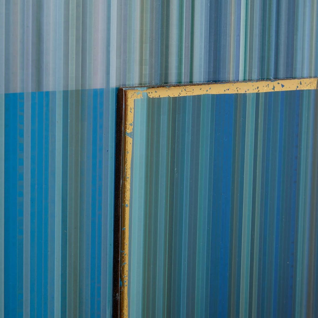 Blue Contemporary Abstract Wood Wall Decor O50822