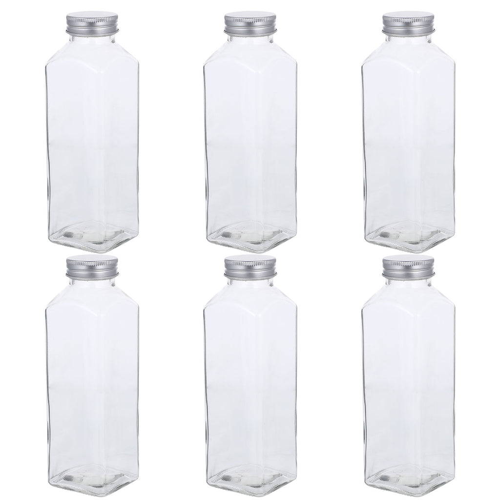 6 Pcs Glass Storage Bottles with Lid Y480775