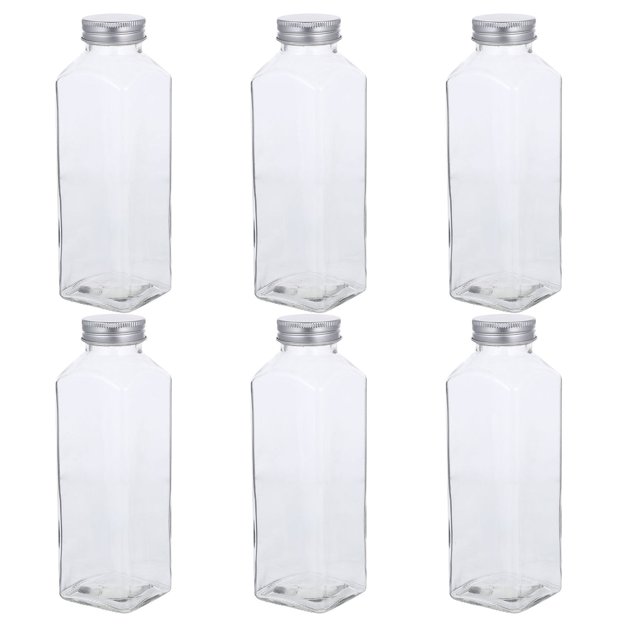 6 Pcs Glass Storage Bottles with Lid Y480775