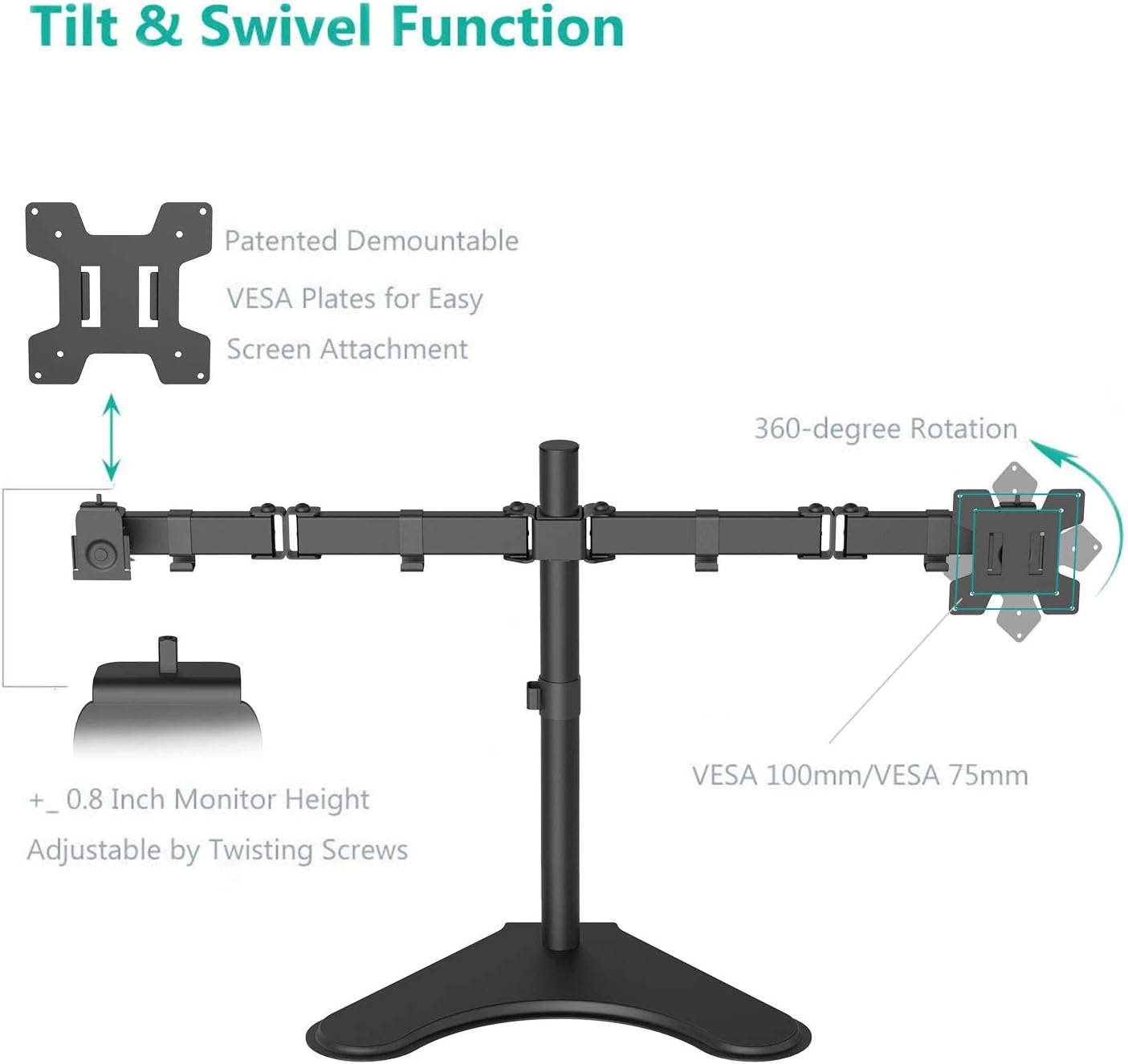 Dual LCD Monitor Desk Mount, Black L699501