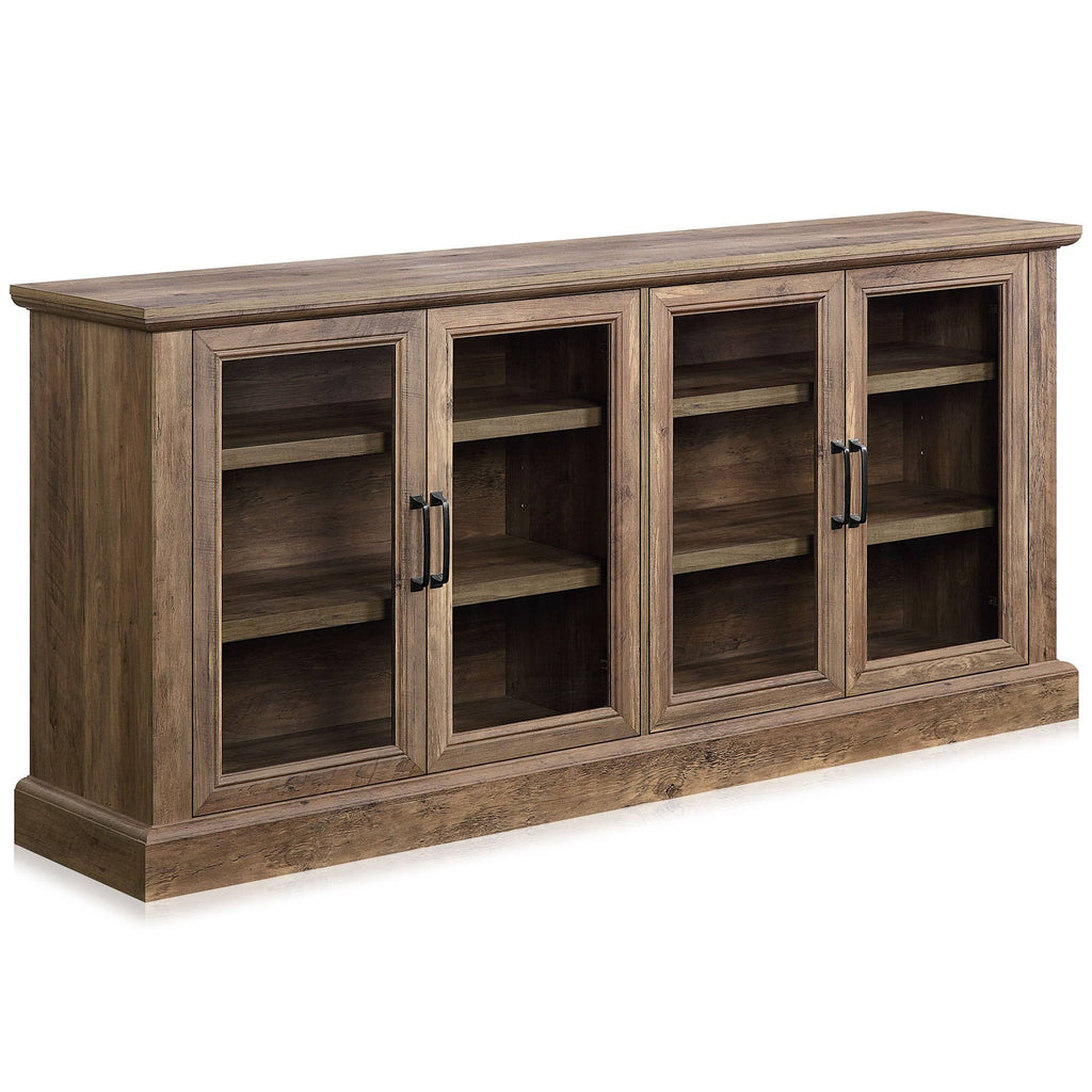 Rustic Grey 4 Door Wood Sideboard Cabinet U764