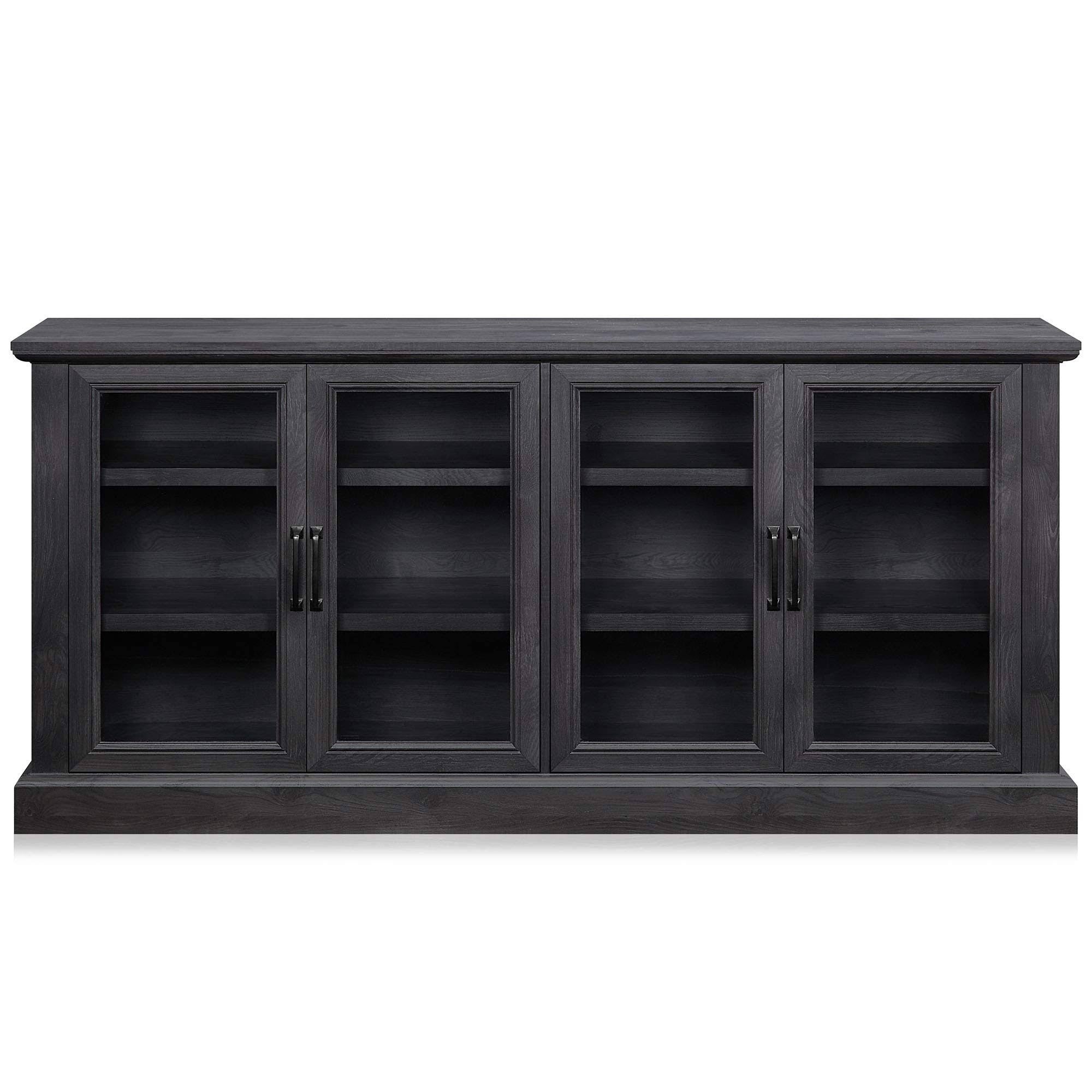 Rustic Grey 4 Door Wood Sideboard Cabinet U764