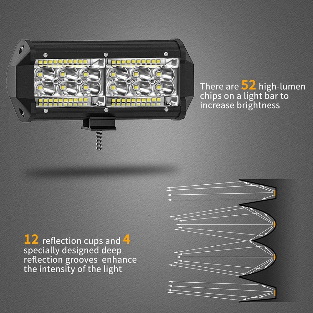 6Pcs Pack of 2 240W 24000lm LED Light Bar F8245