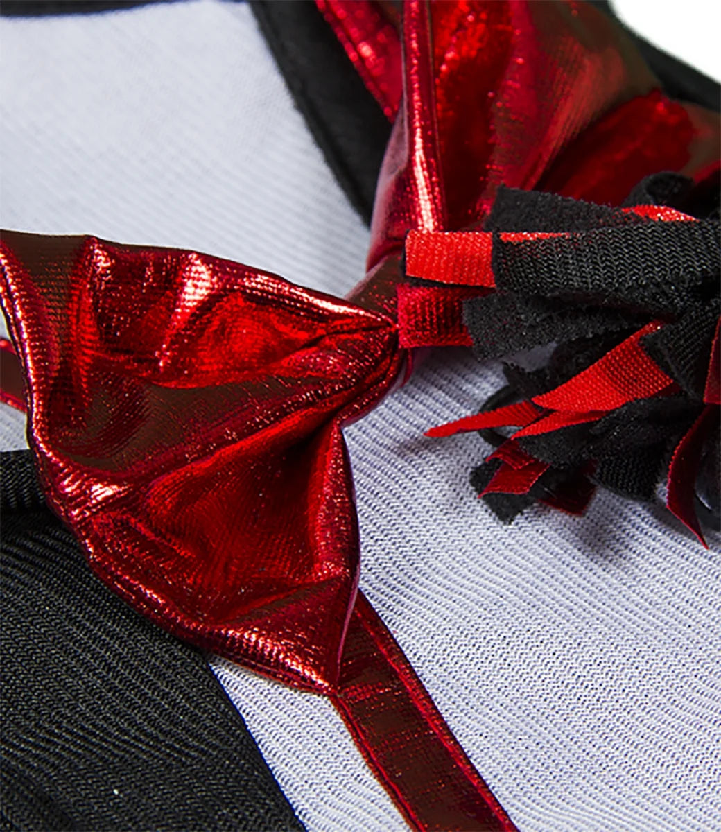 Metallic Red & Black Cheerleader Teddy Bear Clothes Outfit W38066