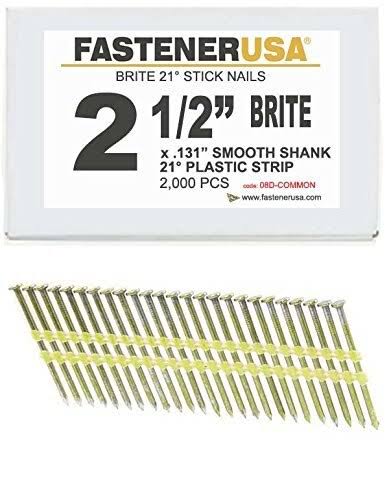 2 1/2x22 x .131 Smooth Brite Strip Nails 21 Degree 2m JobPak Y831804