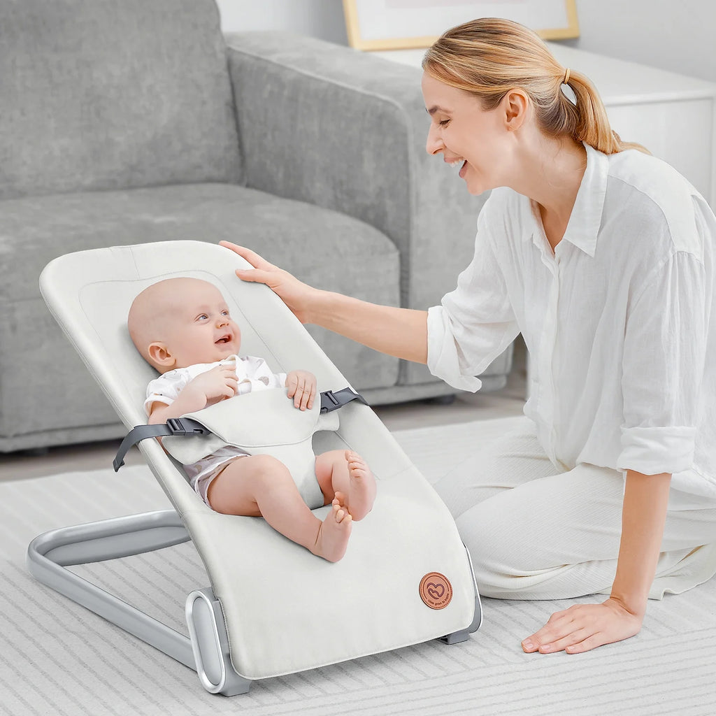 Beige Portable Baby Bouncer Seat D211836